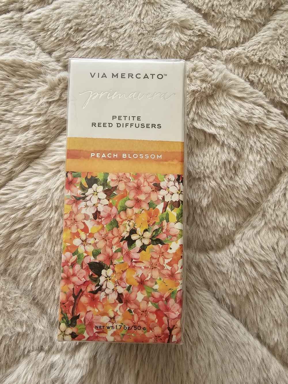 Via Mercato Floral Reed Diffuser with Pink and Yellow Blooms